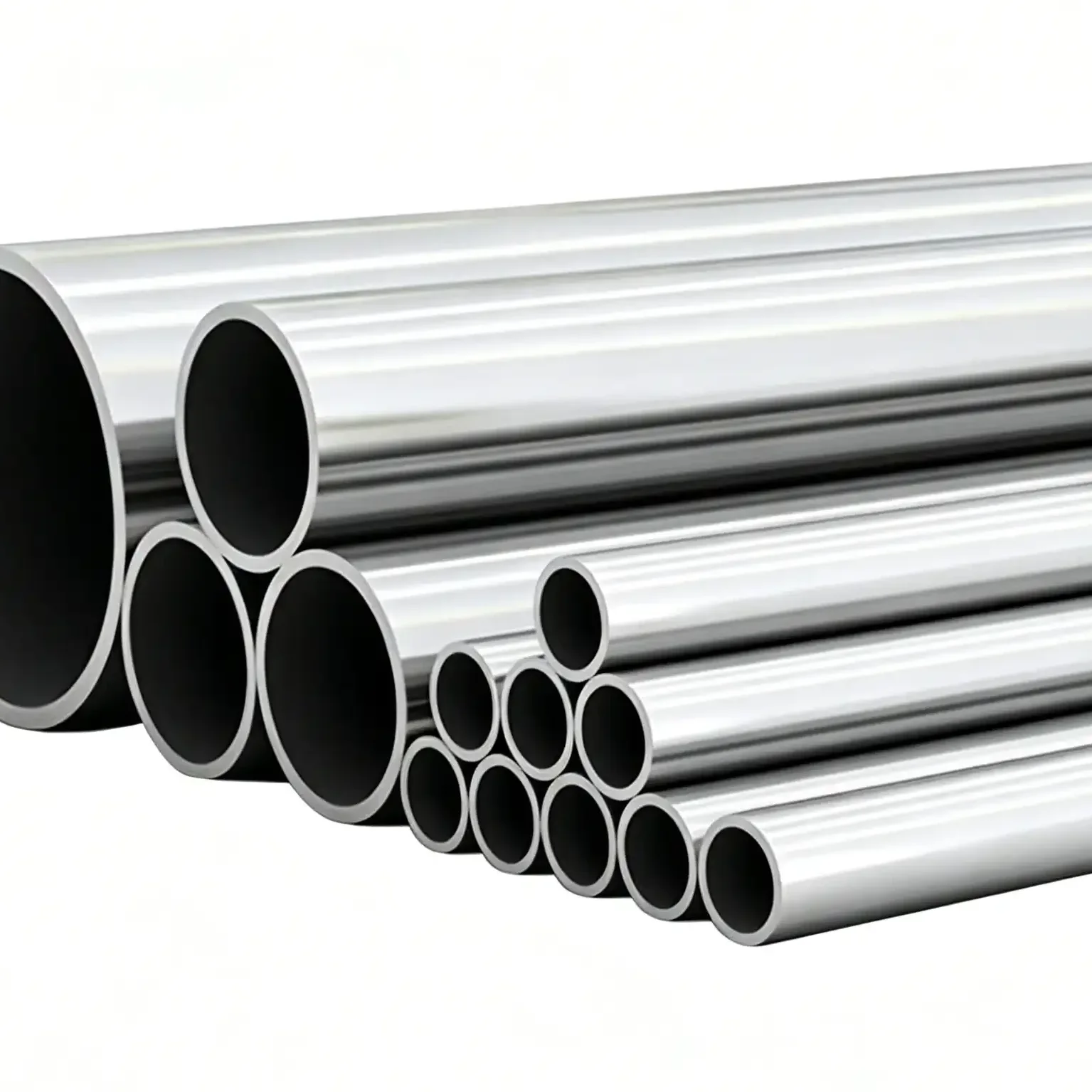 Seamless pure aluminum pipes bundled for supply