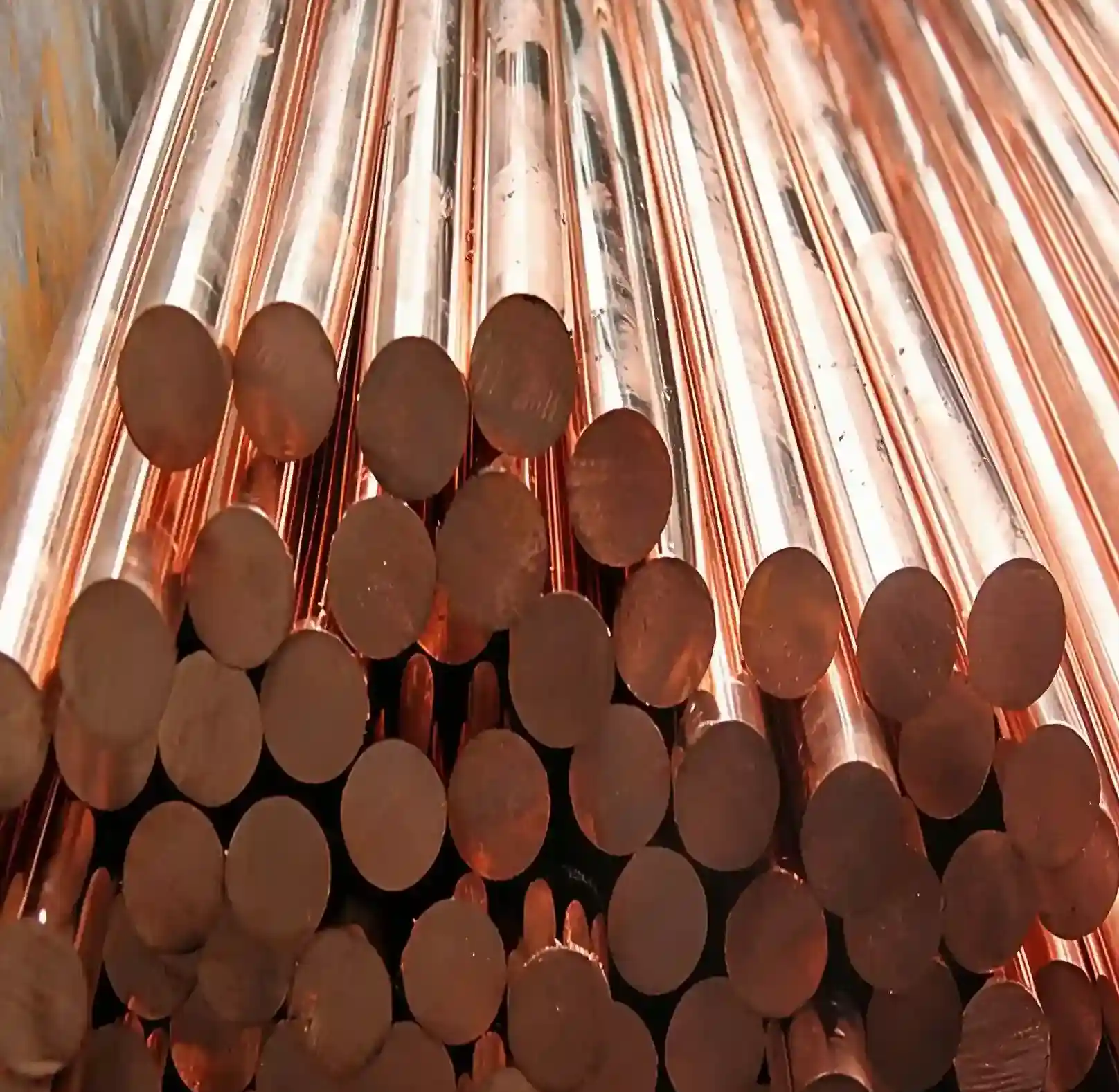 Pure copper solid rods in stock